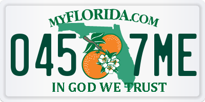 FL license plate 0457ME
