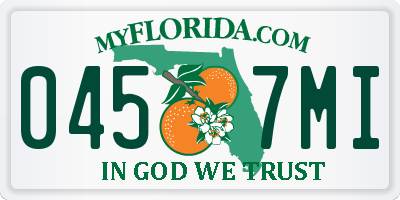 FL license plate 0457MI