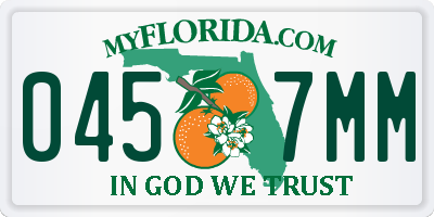 FL license plate 0457MM