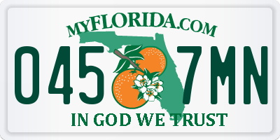 FL license plate 0457MN