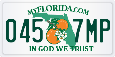 FL license plate 0457MP