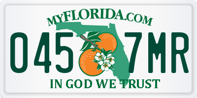 FL license plate 0457MR