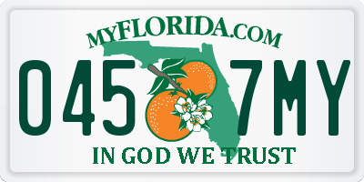 FL license plate 0457MY
