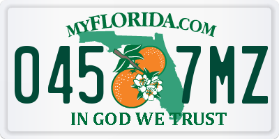 FL license plate 0457MZ