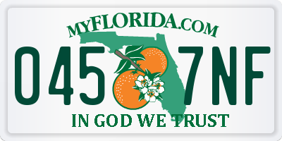 FL license plate 0457NF