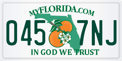 FL license plate 0457NJ