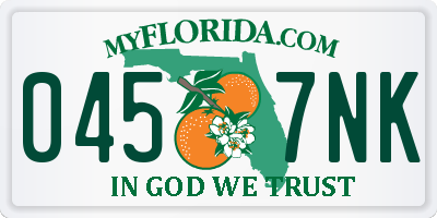 FL license plate 0457NK