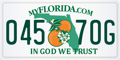 FL license plate 0457OG