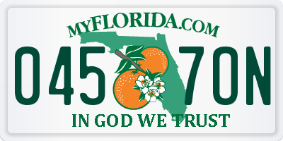 FL license plate 0457ON
