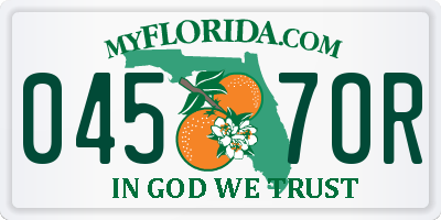 FL license plate 0457OR