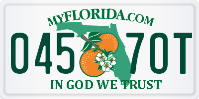 FL license plate 0457OT