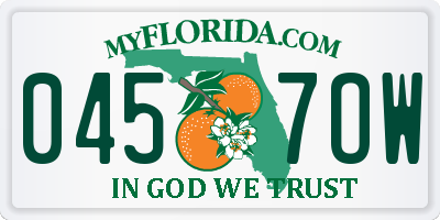 FL license plate 0457OW