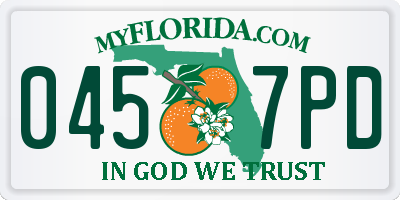FL license plate 0457PD