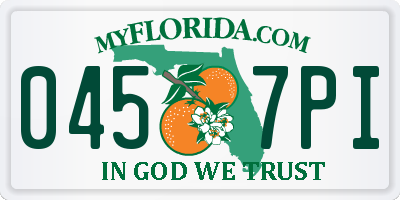 FL license plate 0457PI