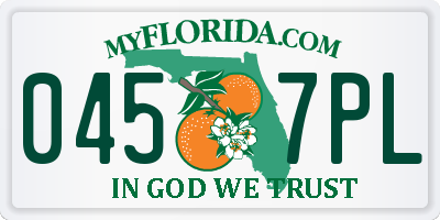 FL license plate 0457PL