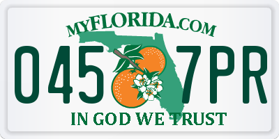 FL license plate 0457PR