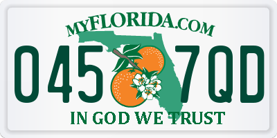 FL license plate 0457QD