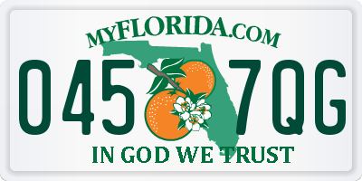 FL license plate 0457QG