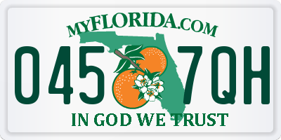 FL license plate 0457QH
