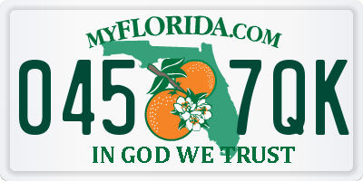 FL license plate 0457QK