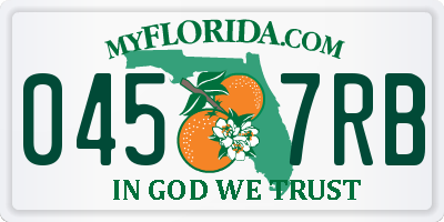 FL license plate 0457RB