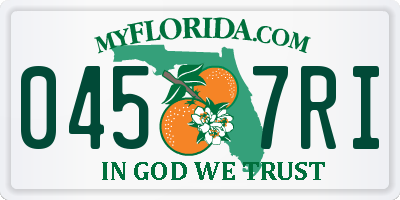 FL license plate 0457RI
