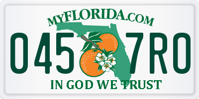 FL license plate 0457RO