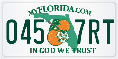 FL license plate 0457RT