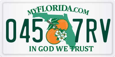 FL license plate 0457RV