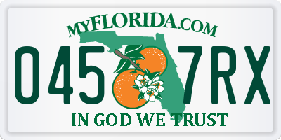 FL license plate 0457RX