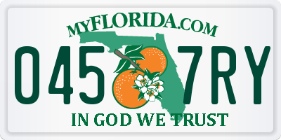 FL license plate 0457RY