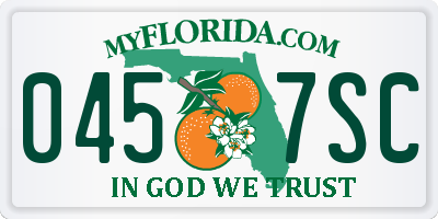 FL license plate 0457SC
