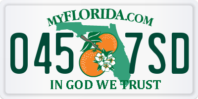 FL license plate 0457SD