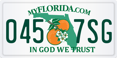FL license plate 0457SG