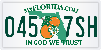 FL license plate 0457SH