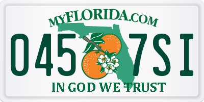FL license plate 0457SI