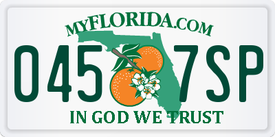 FL license plate 0457SP