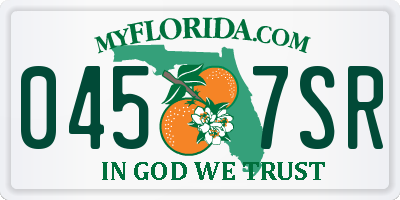 FL license plate 0457SR