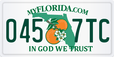 FL license plate 0457TC