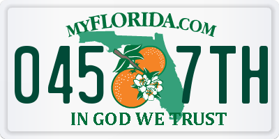 FL license plate 0457TH