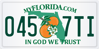 FL license plate 0457TI
