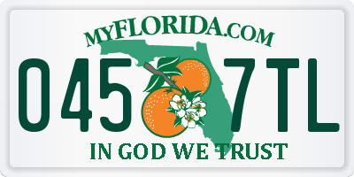 FL license plate 0457TL