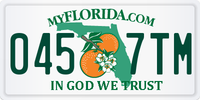 FL license plate 0457TM