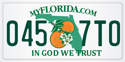 FL license plate 0457TO