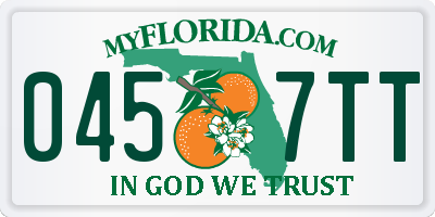 FL license plate 0457TT