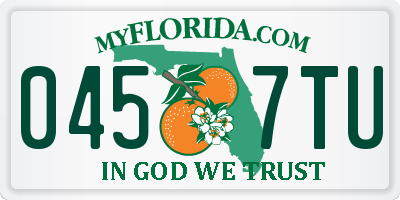 FL license plate 0457TU