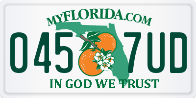 FL license plate 0457UD