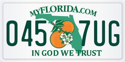 FL license plate 0457UG
