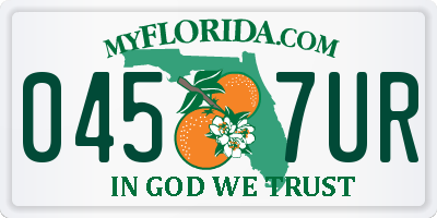 FL license plate 0457UR