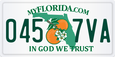 FL license plate 0457VA